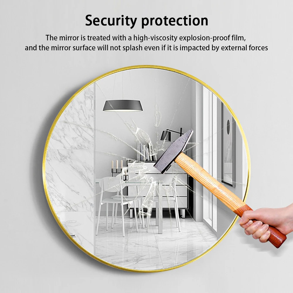 【Breeins】Nordic Round Bathroom Framed Mirror Wall Hanging Bedroom Home Decoration Wall Mounted