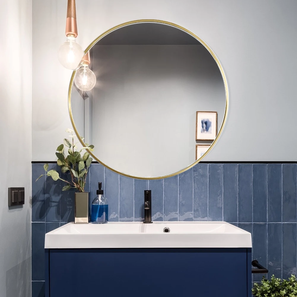 【Breeins】Nordic Round Bathroom Framed Mirror Wall Hanging Bedroom Home Decoration Wall Mounted