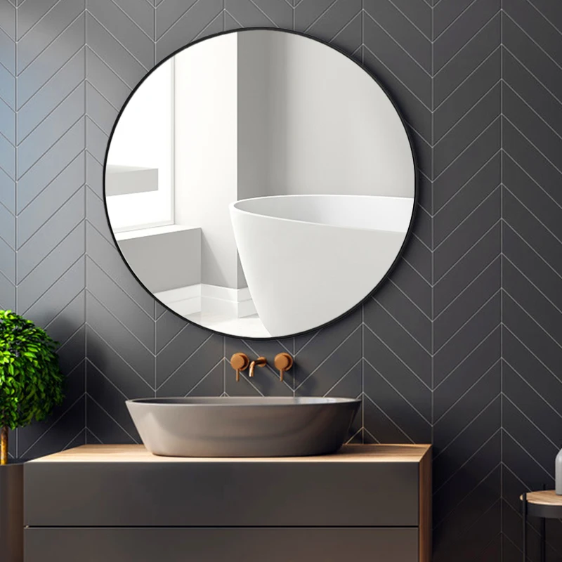 【Breeins】Nordic Round Bathroom Framed Mirror Wall Hanging Bedroom Home Decoration Wall Mounted