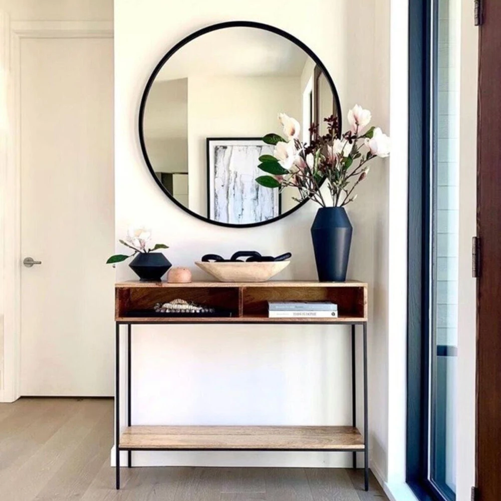 【Breeins】Nordic Round Bathroom Framed Mirror Wall Hanging Bedroom Home Decoration Wall Mounted