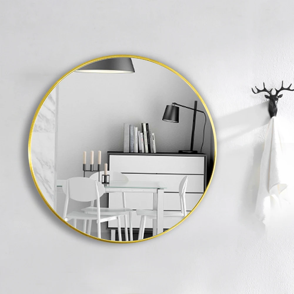 【Breeins】Nordic Round Bathroom Framed Mirror Wall Hanging Bedroom Home Decoration Wall Mounted