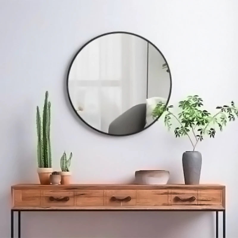 【Breeins】Nordic Round Bathroom Framed Mirror Wall Hanging Bedroom Home Decoration Wall Mounted