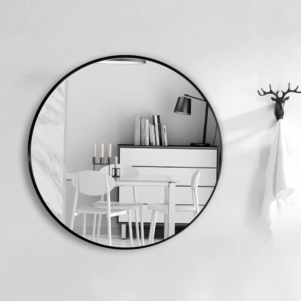 【Breeins】Nordic Round Bathroom Framed Mirror Wall Hanging Bedroom Home Decoration Wall Mounted
