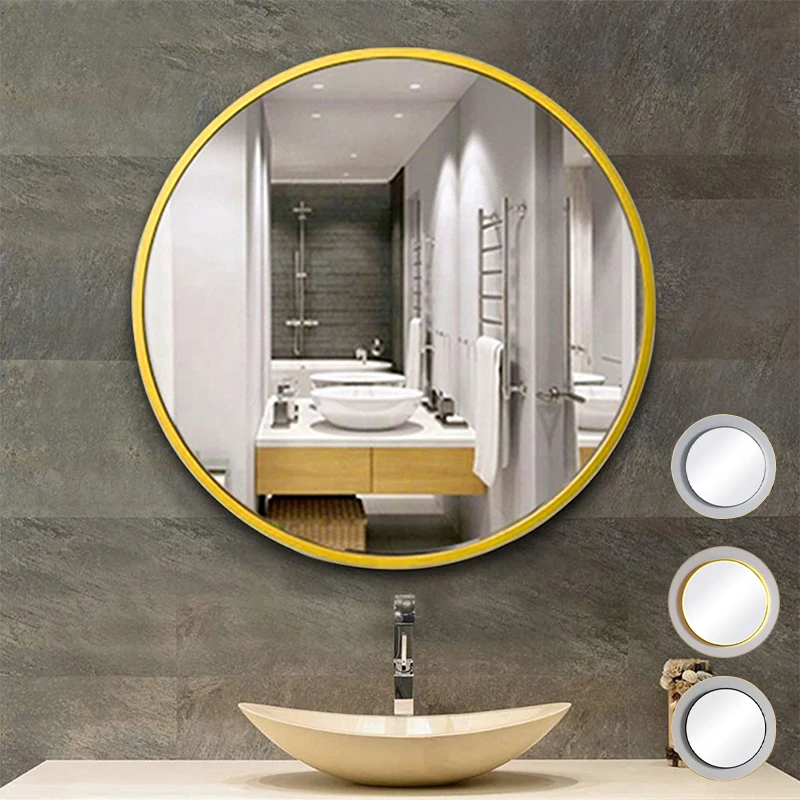 【Breeins】Nordic Round Bathroom Framed Mirror Wall Hanging Bedroom Home Decoration Wall Mounted
