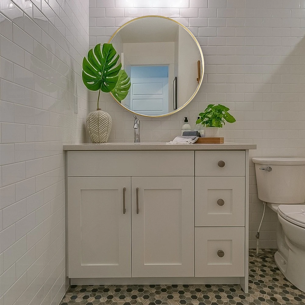 【Breeins】Nordic Round Bathroom Framed Mirror Wall Hanging Bedroom Home Decoration Wall Mounted