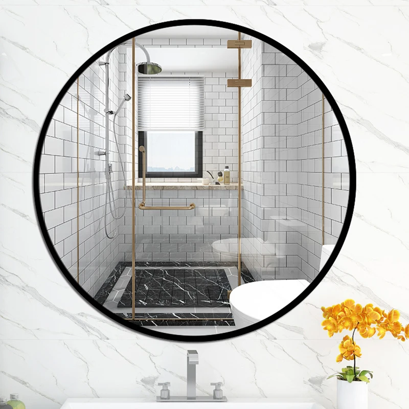 【Breeins】Nordic Round Bathroom Framed Mirror Wall Hanging Bedroom Home Decoration Wall Mounted