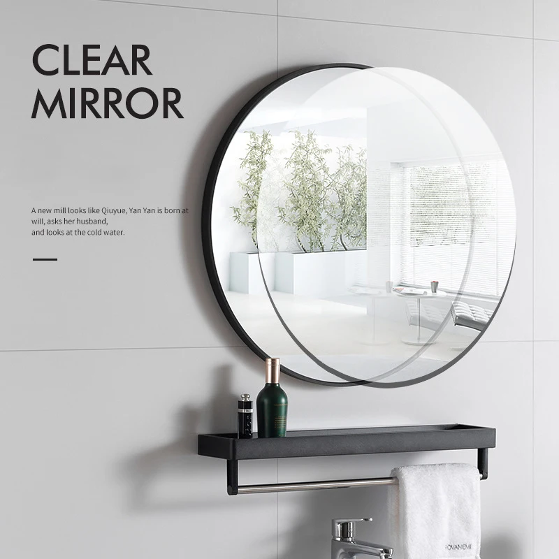 【Breeins】Nordic Round Bathroom Framed Mirror Wall Hanging Bedroom Home Decoration Wall Mounted