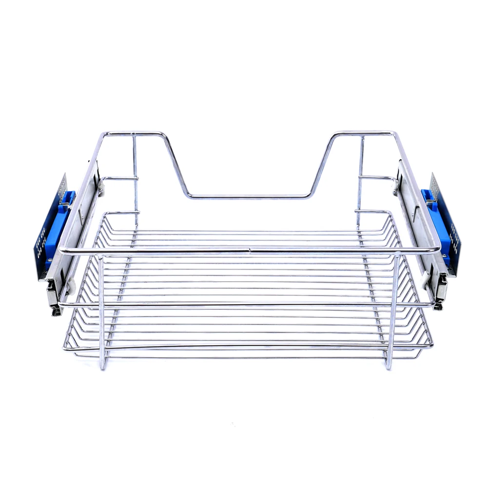 【Lifeideas】Metal Sliding Kitchen Cabinet Pull Out Wire Basket Organizer Sliding Drawer Storage for Inside Kitchen Cabinet
