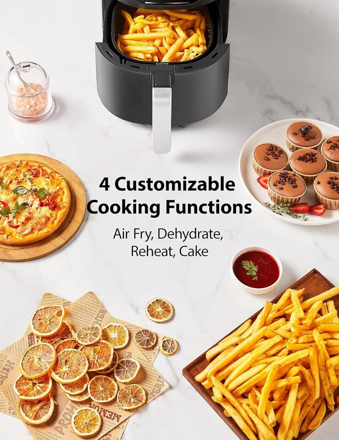 5.2L Air Fryer with Heat-Q Technology, Quick and Easy Meals, 8 Preset Menus