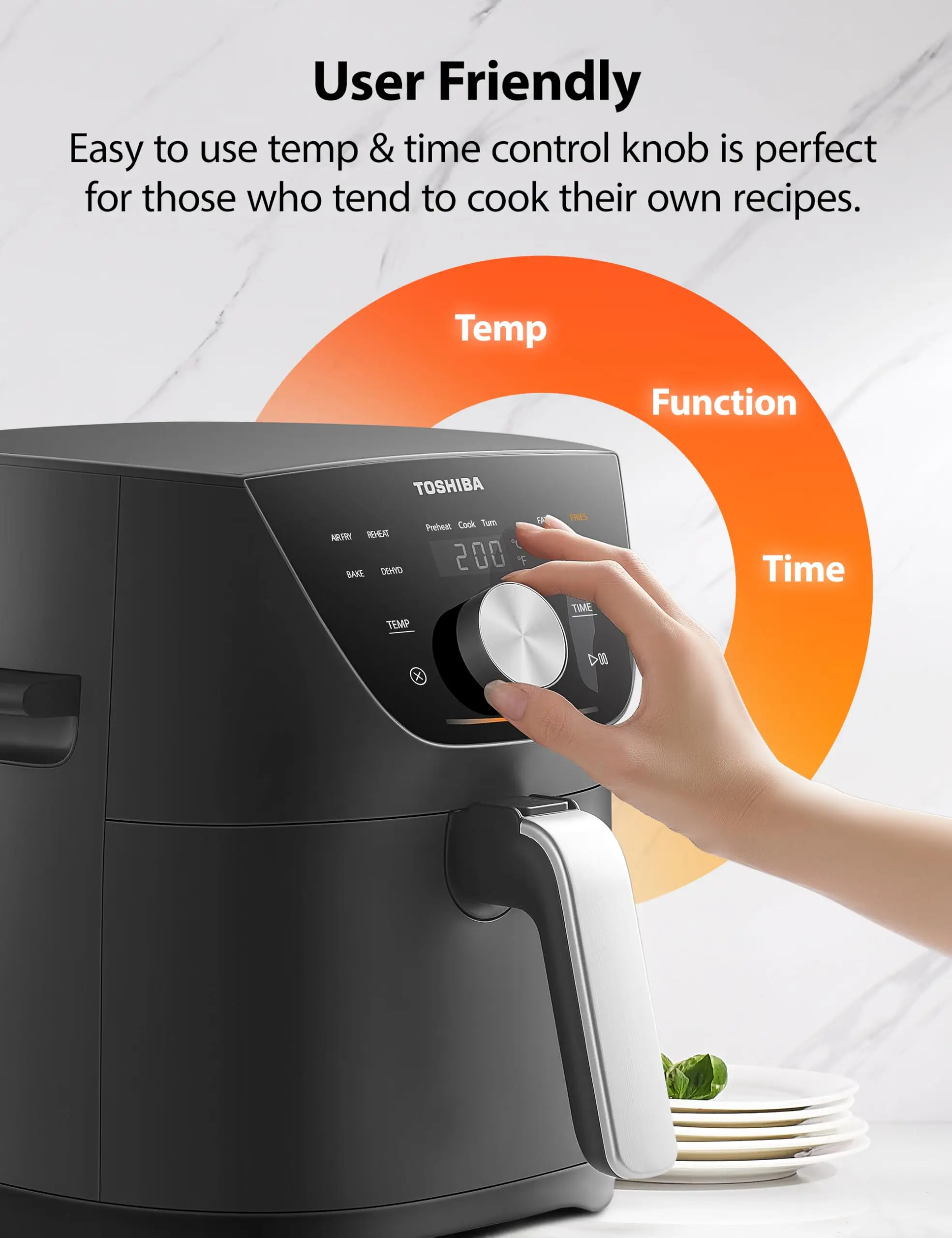 5.2L Air Fryer with Heat-Q Technology, Quick and Easy Meals, 8 Preset Menus