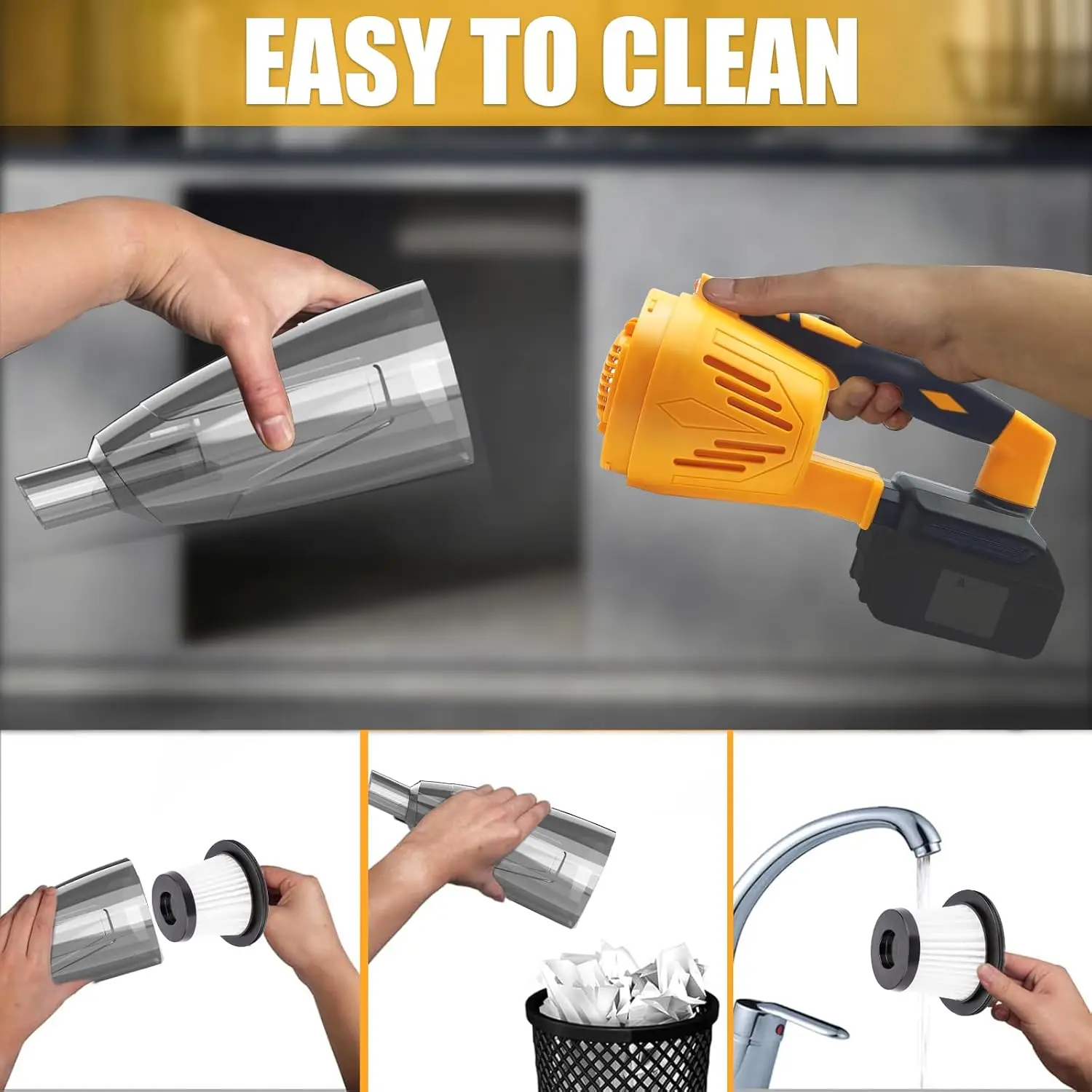 Cordless Vacuum Cleaner Hoover Upright Lightweight Handheld Replace For Dewalt XR 18V Battery UK Tool Only