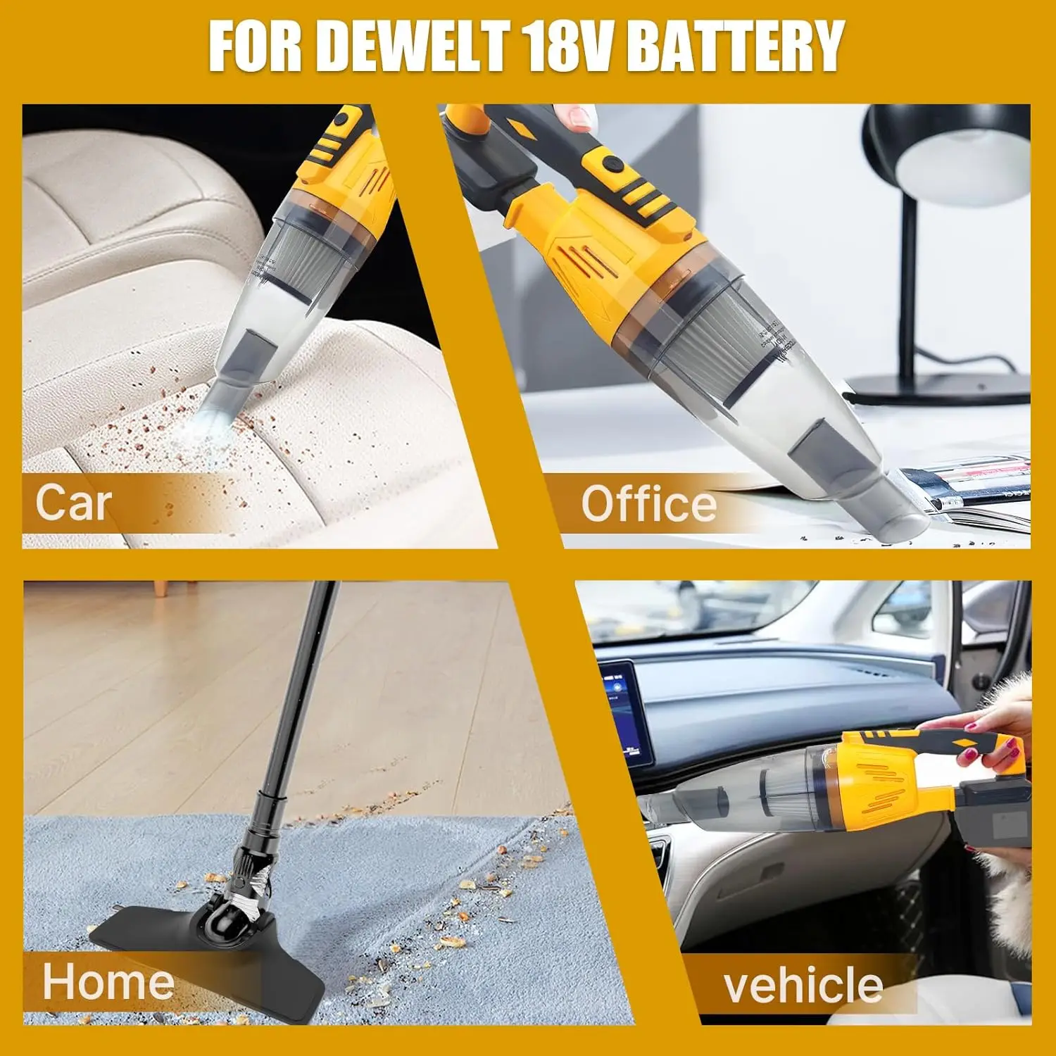 Cordless Vacuum Cleaner Hoover Upright Lightweight Handheld Replace For Dewalt XR 18V Battery UK Tool Only