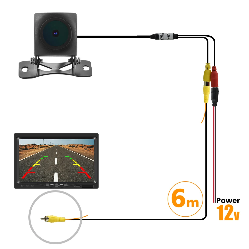 Podofo 720P Car Rear View Camera Fisheye Lens AHD Night Vision Vehicle Reversing Cameras Parking Assistance Cameras