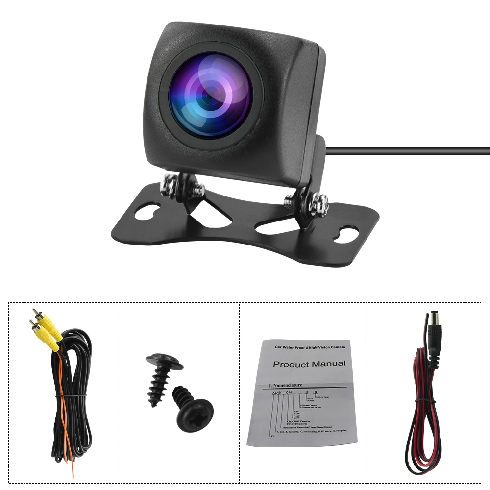 Podofo 720P Car Rear View Camera Fisheye Lens AHD Night Vision Vehicle Reversing Cameras Parking Assistance Cameras