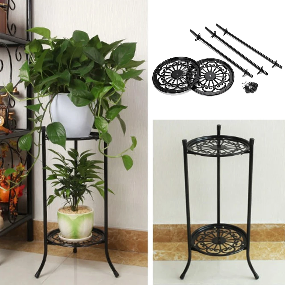 【Lifeideas】Vintage 2 Tier Metal Plant Display Stand Home Decoration