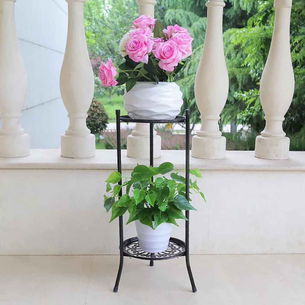 【Lifeideas】Vintage 2 Tier Metal Plant Display Stand Home Decoration