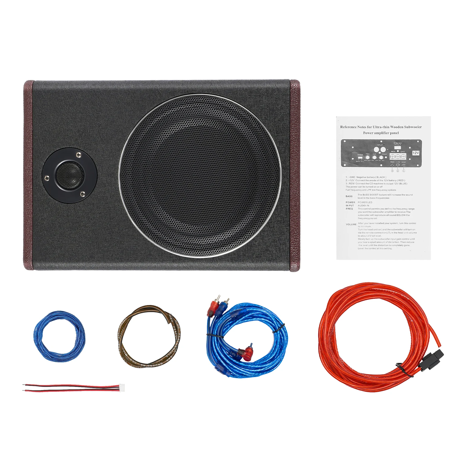 8inch Car Audio HIFI Subwoofer Under Amplifier 12V Ultra-thin Seat Woofer Modification Subwoofer Car Speaker