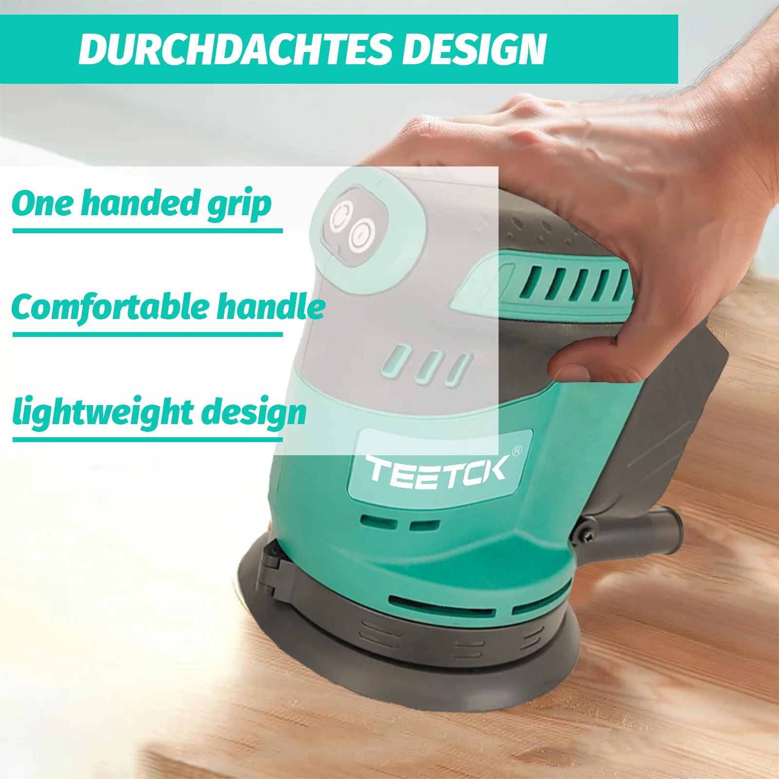 Replace For Makita Cordless Electric Random Orbital Sander 18V Li-ion 5" Dust Discs Polisher Machine with 3 Speeds Tool Only