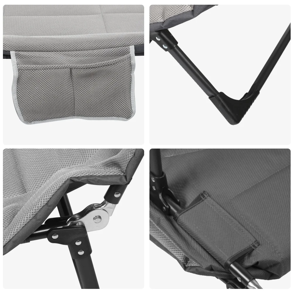 Portable Folding Bed Rollaway Bed Office Nap Camp Bed Multi-functional Recliner Single Bed with Pillow 190*66*35cm