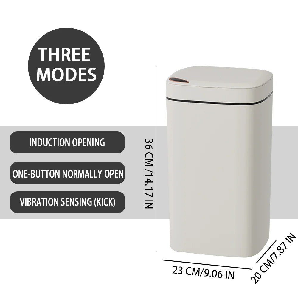 16L Automatic Motion Sensor Bathroom Trash Can with Lid Smart Touchless Garbage Can for Kitchen Bedroom Office RV