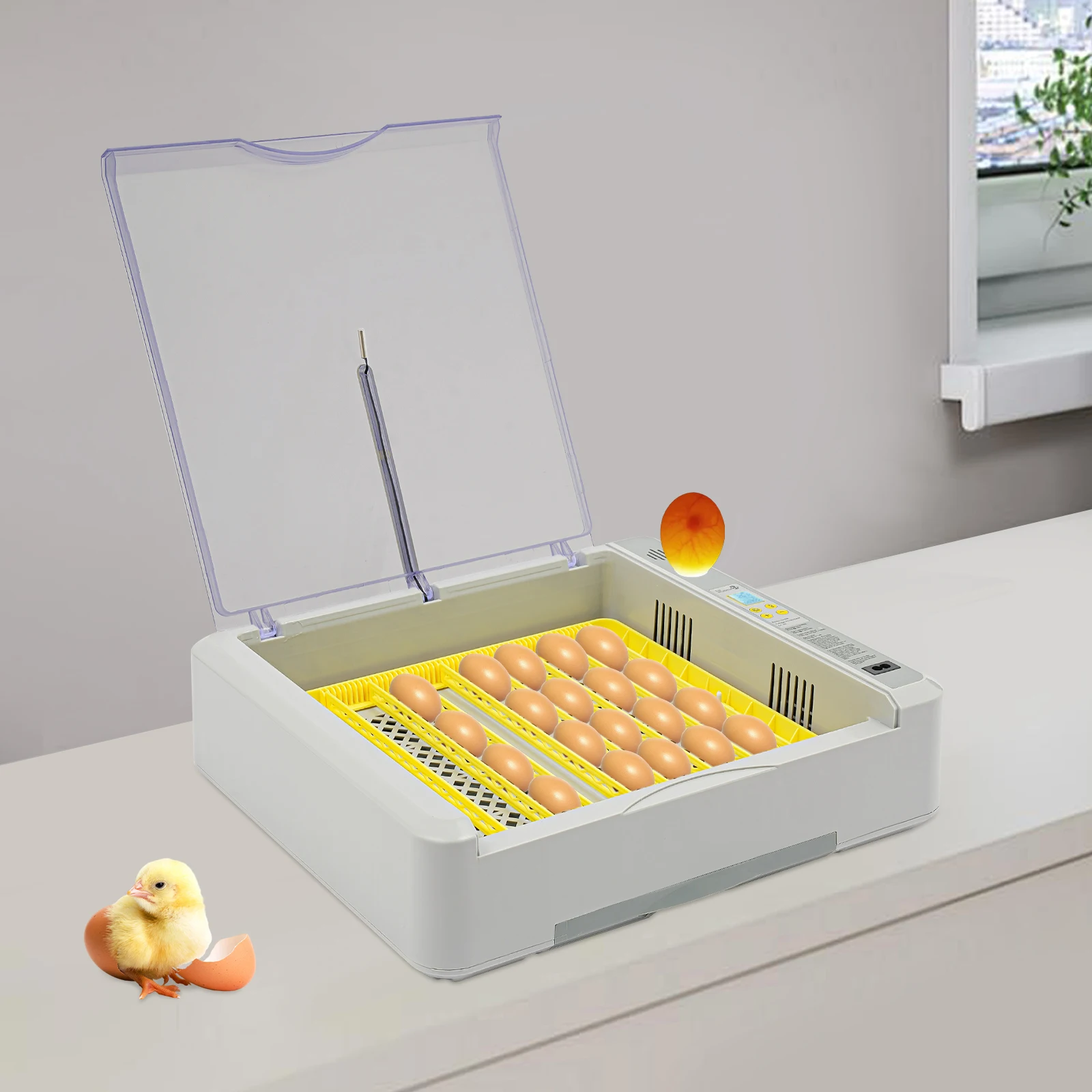 Egg Incubator Digital Poultry Hatcher Machine General Purpose Incubator with Automatic Egg Turning