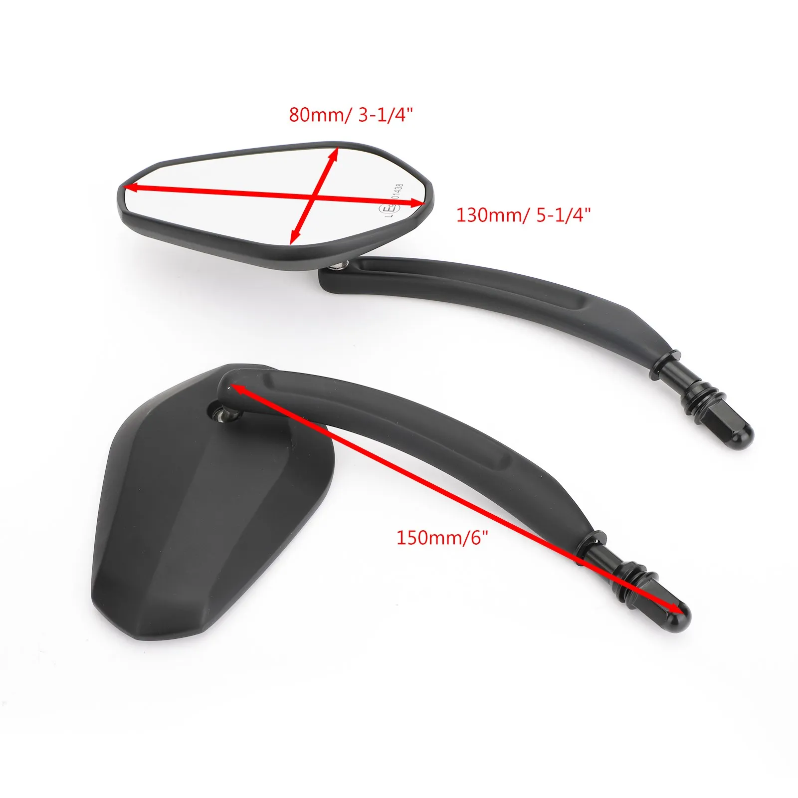 Artudatech Black Diamond Rear View Mirrors Motorcycle For Cruiser Touring Chopper Sportster