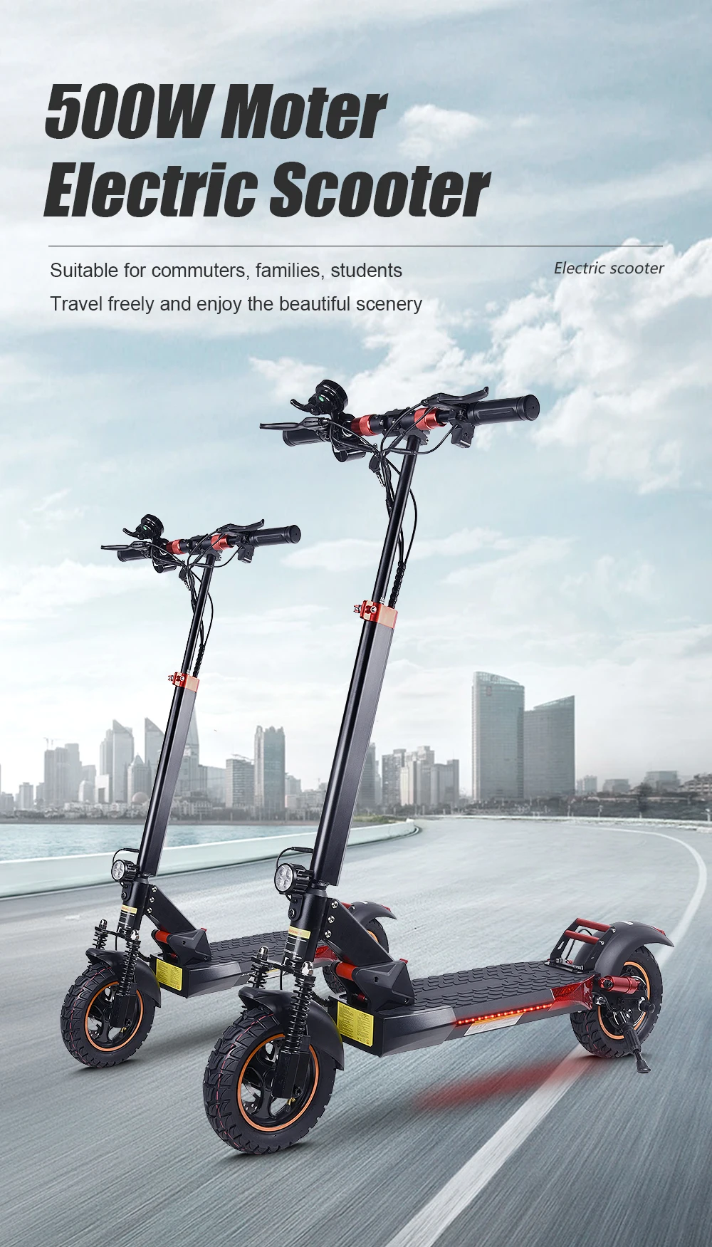Mankeel MX-14 Adult Electric Scooter 800W 48V 15AH Folding Electric Kick Scooter 28MPH 37 Miles Range Off Road Tire E-Scooter