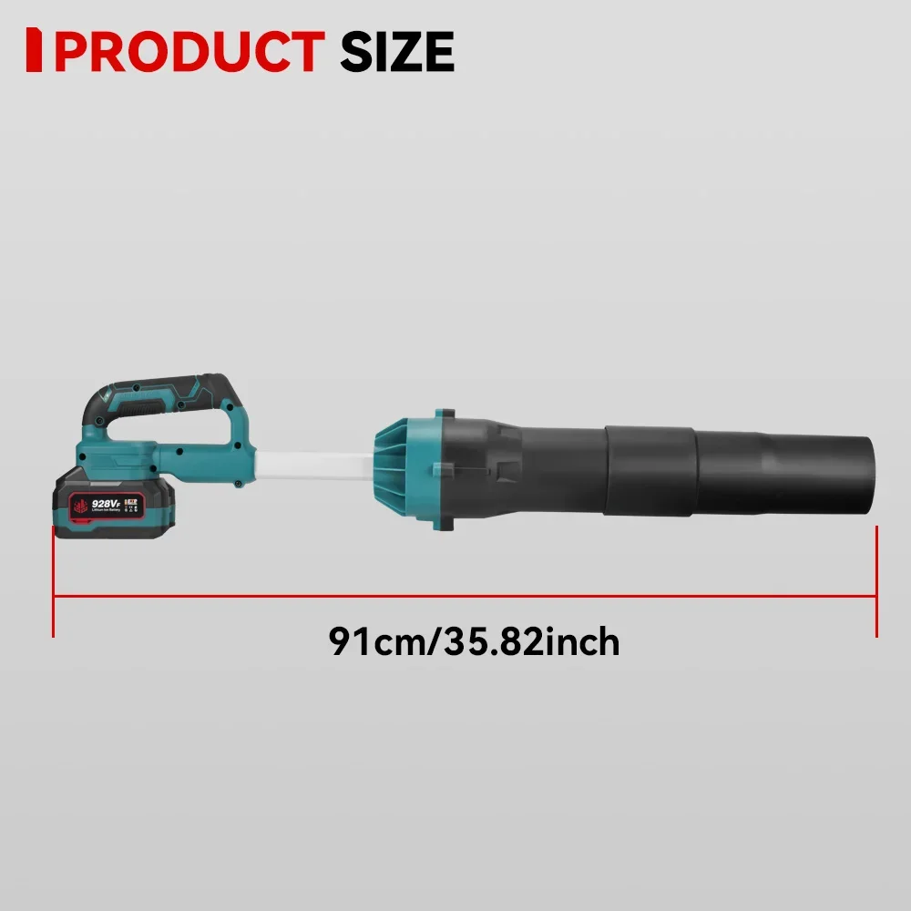 ONEVAN Brushless 8000W Electric Turbo Blower Jet Fan 400M/S Cordless Air Blower Dust Removal Tool for Makita 18V Battery Pin