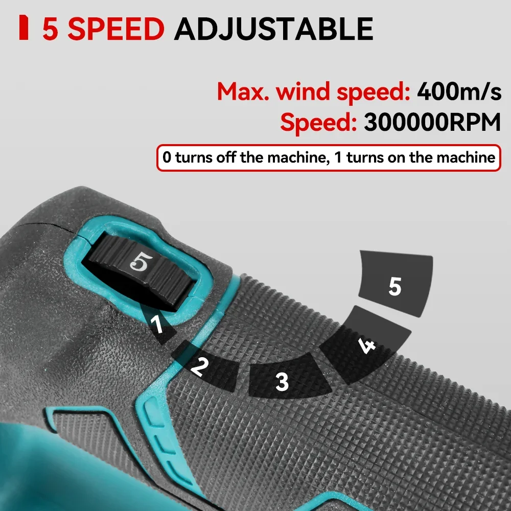 ONEVAN Brushless 8000W Electric Turbo Blower Jet Fan 400M/S Cordless Air Blower Dust Removal Tool for Makita 18V Battery Pin