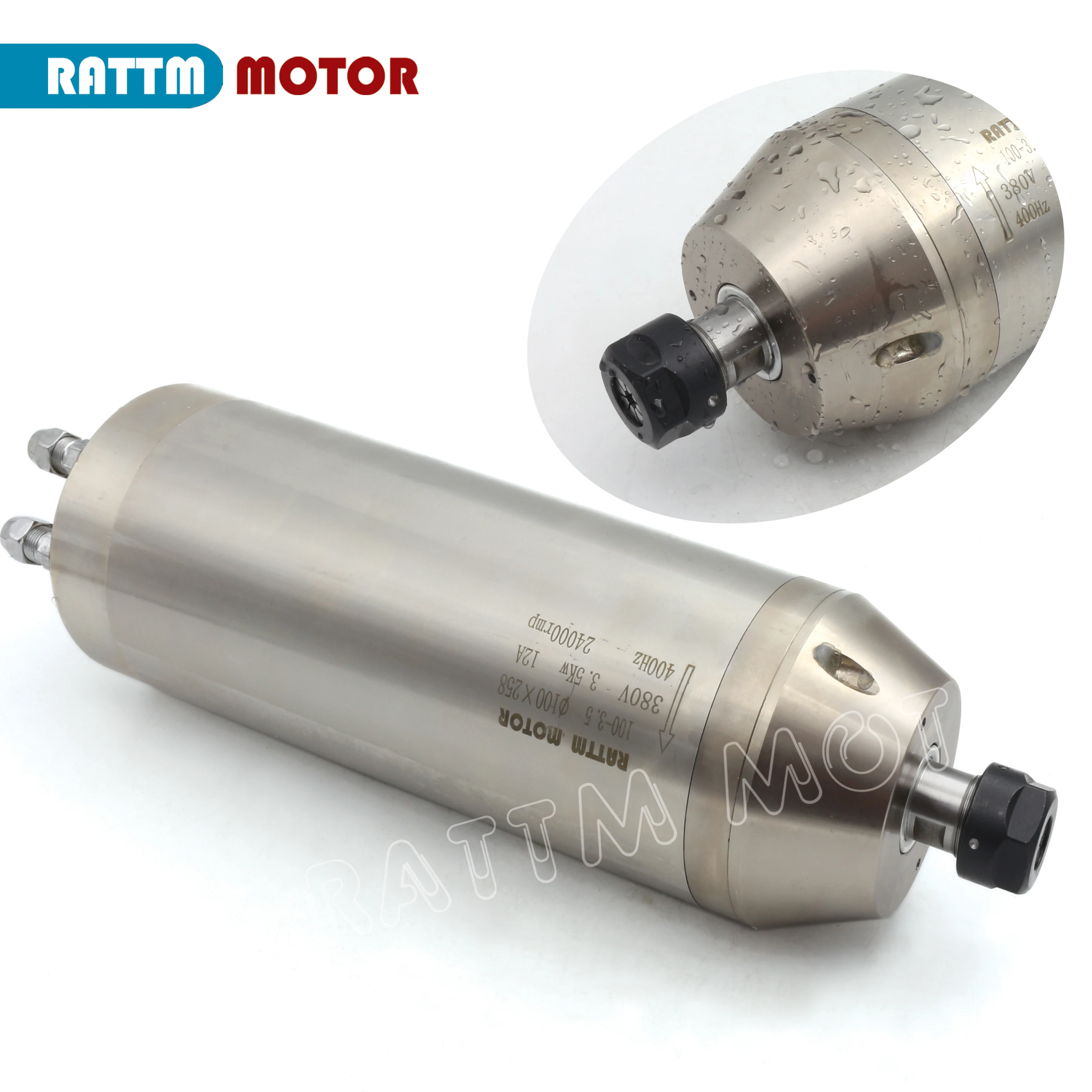 【Waterproof】3.5KW ER20 12A CNC Water Cooled Cooling Spindle Motor Kit For Woodworking Metal Engraving Milling Machine