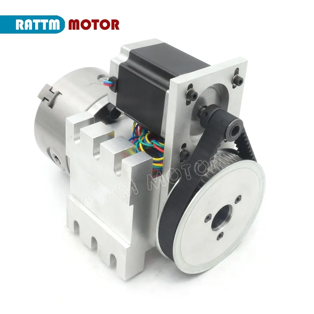 [EU/BR Stock] K11-100mm/K12-100mm 3/4 jaw Chuck 4th Rotary Axis+65mm Tailstock CNC Dividing Head F/ CNC Router Engraving Machine