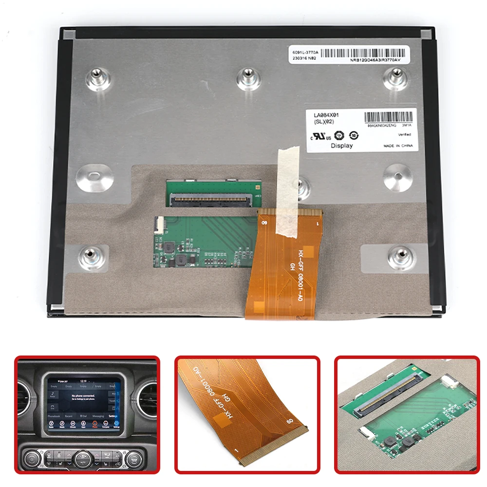 NEW 8.4 Inch LCD Display LA084X01(SL)(01) LA084X01-SL01 SL02 SL03 Touch Screen for Chrysler Jeep Compass 2018 VP4R 2017-2021