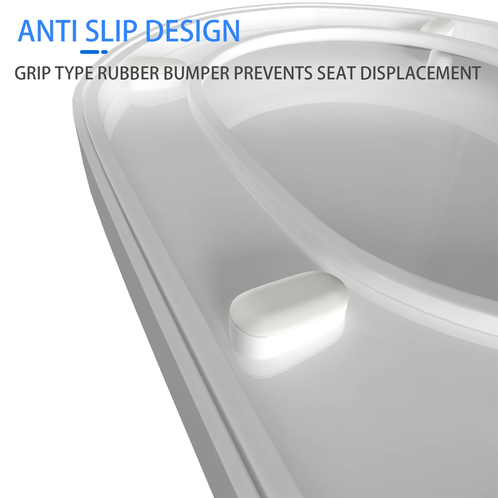 D-Shaped Toilet Seat Slow Close Quiet Lid Practical Handy Thickened Durable for Both Adults Children Safety Bathroom Accessories