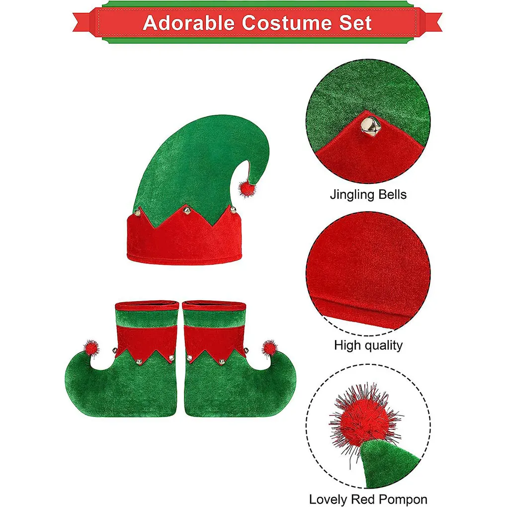 Polyester Santa Claus Costume Deluxe Christmas Outfit For Girls Wide Application Complete Set green XL