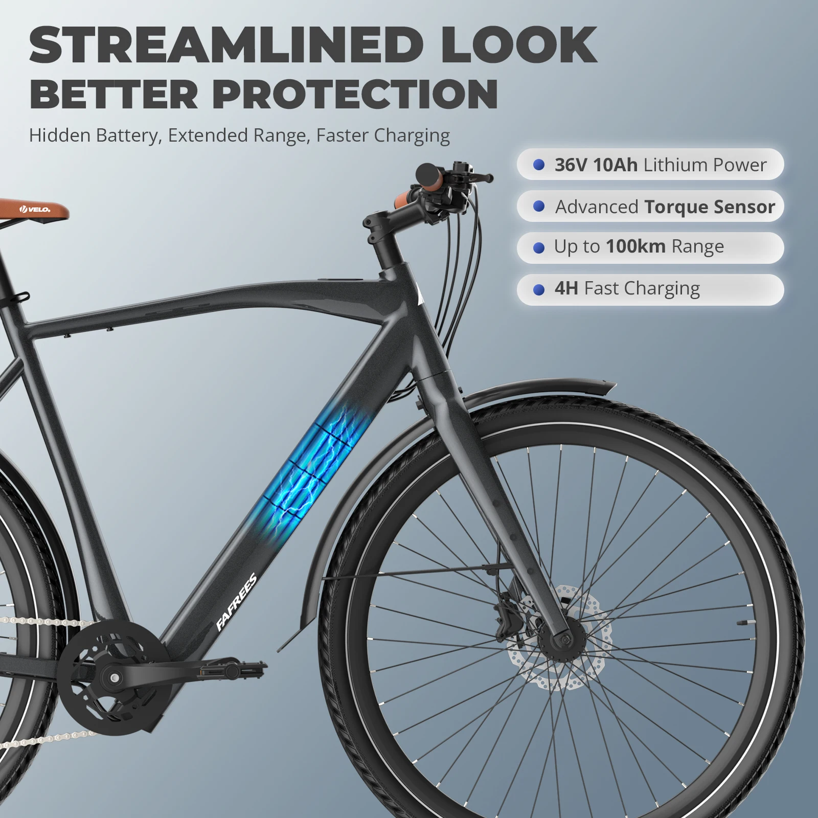 FAFREES F700M/F700W Adult Electric Bicycle 250W Motor City Electric Bicycle 36V10Ah Battery 700*42C Tire Commuter E-bike