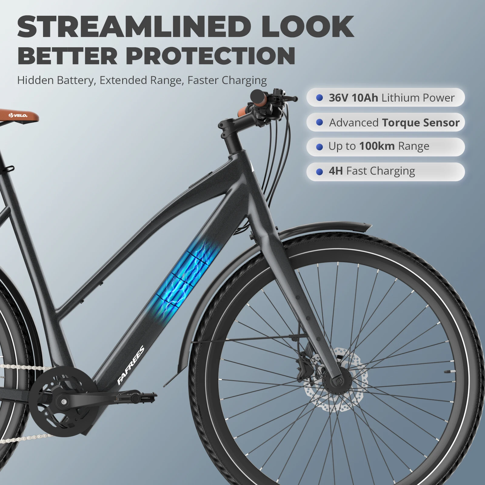 FAFREES F700M/F700W Adult Electric Bicycle 250W Motor City Electric Bicycle 36V10Ah Battery 700*42C Tire Commuter E-bike