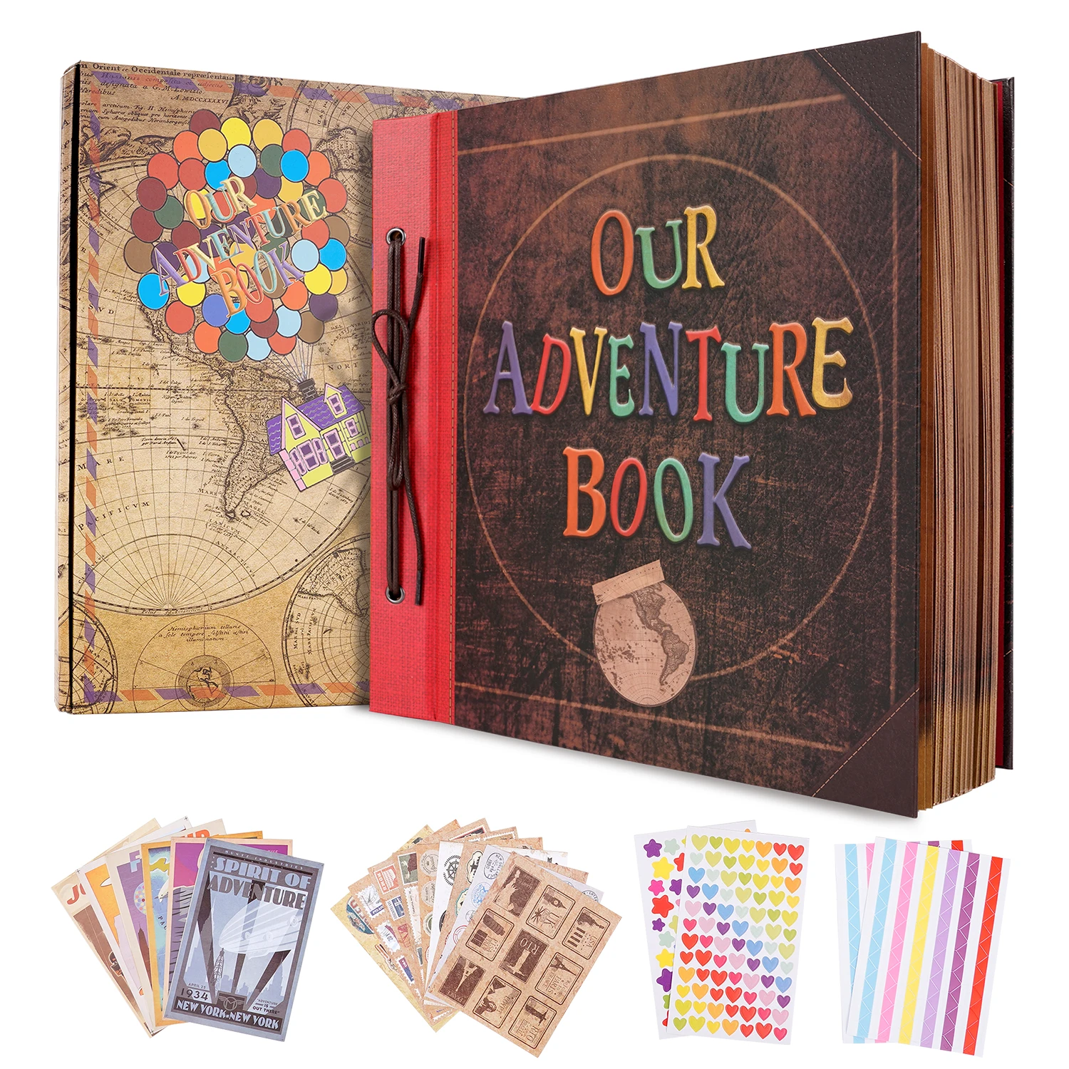 60 pages handmade DIY souvenir photo album our adventure book vintage kraft photo album wedding photo album Mother's Day gifts