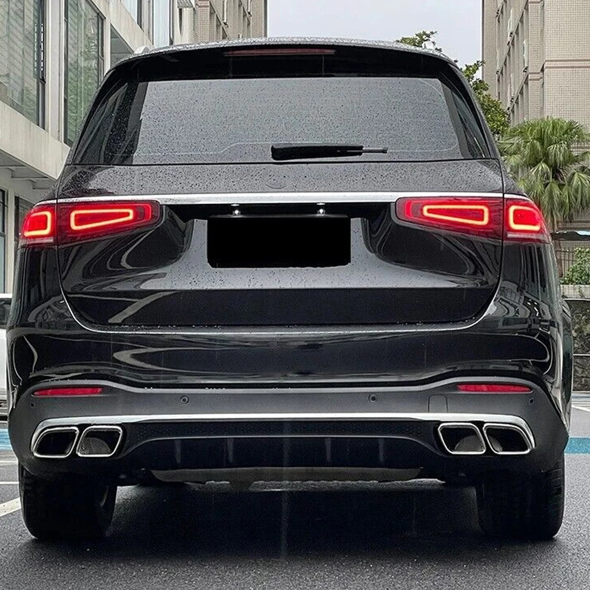 For Mercedes Benz GLS Class X167 with AMG Package GLS63 Style GLS450 GLS580 2019+ Rear Diffuser Lip Bumper Lip +Tailpipe Tips