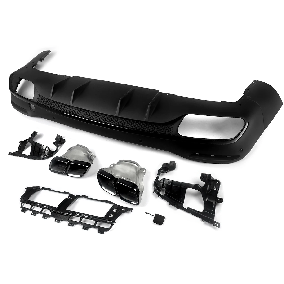 For Mercedes Benz GLS Class X167 with AMG Package GLS63 Style GLS450 GLS580 2019+ Rear Diffuser Lip Bumper Lip +Tailpipe Tips