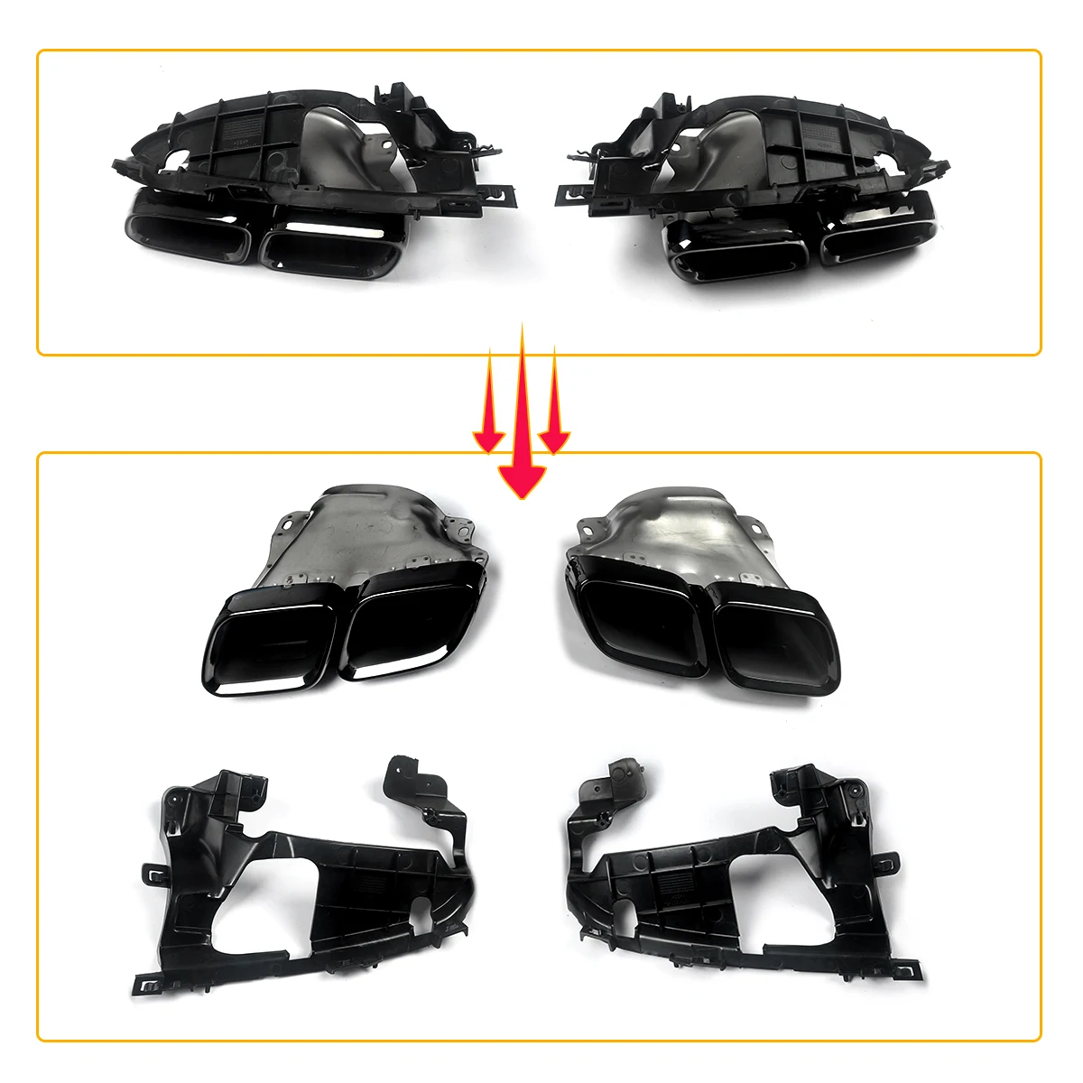 For Mercedes Benz GLS Class X167 with AMG Package GLS63 Style GLS450 GLS580 2019+ Rear Diffuser Lip Bumper Lip +Tailpipe Tips