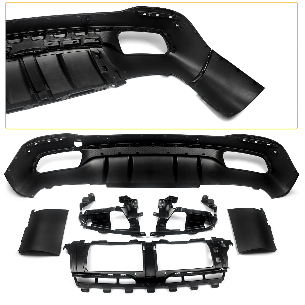 For Mercedes Benz GLS Class X167 with AMG Package GLS63 Style GLS450 GLS580 2019+ Rear Diffuser Lip Bumper Lip +Tailpipe Tips
