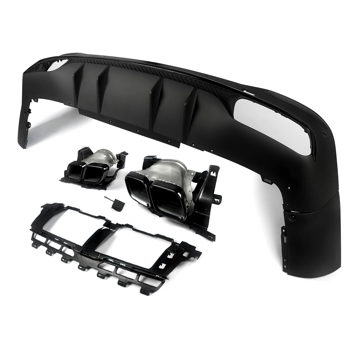 For Mercedes Benz GLS Class X167 with AMG Package GLS63 Style GLS450 GLS580 2019+ Rear Diffuser Lip Bumper Lip +Tailpipe Tips