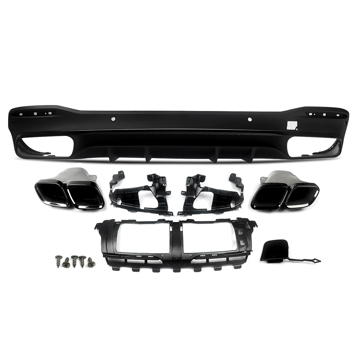 For Mercedes Benz GLS Class X167 with AMG Package GLS63 Style GLS450 GLS580 2019+ Rear Diffuser Lip Bumper Lip +Tailpipe Tips