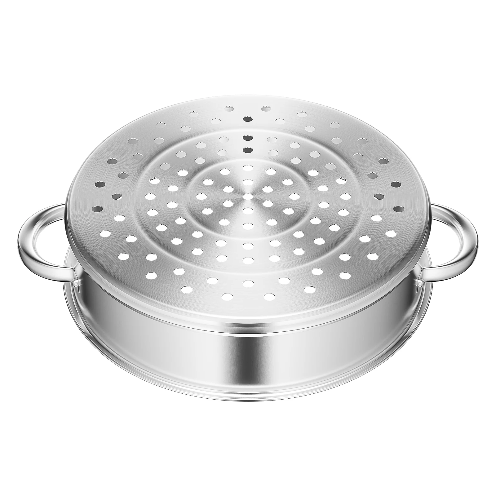 Stainless Steel Steamer with Glass Lid 5 Tier 46.5cm Cookware Cooking Pot Induction Hob Steamer for Dumplings Silver
