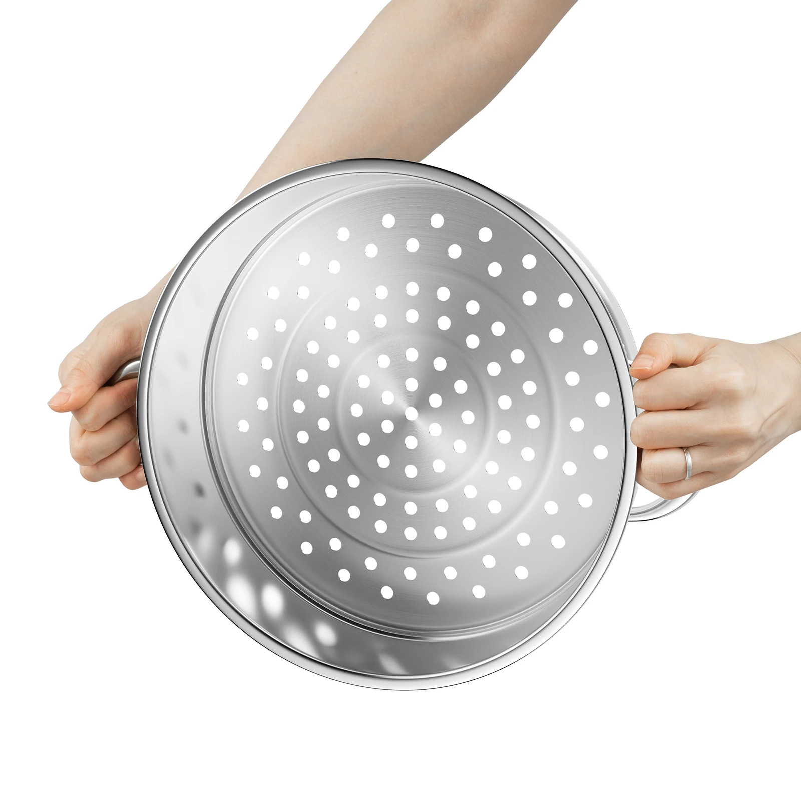 Stainless Steel Steamer with Glass Lid 5 Tier 46.5cm Cookware Cooking Pot Induction Hob Steamer for Dumplings Silver