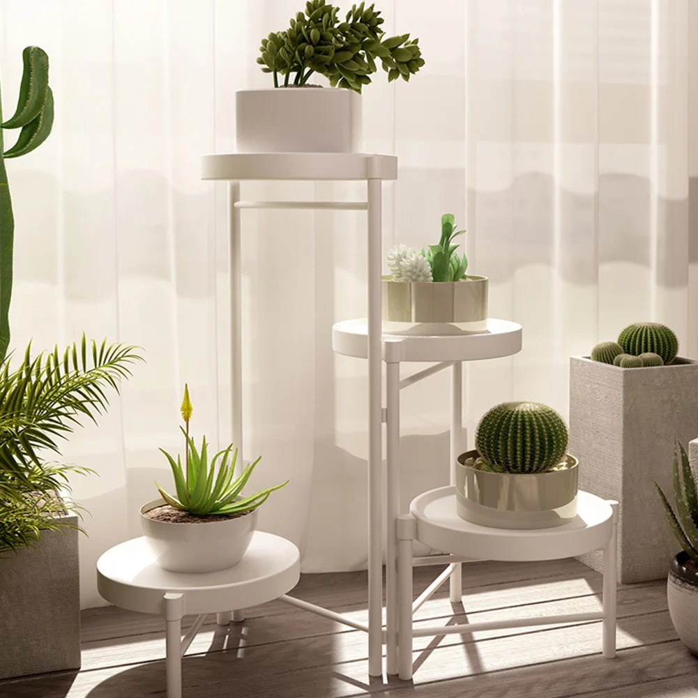 Metal Plant Stand Flower Stand Flower Pot Shelf Balcony Indoor Multi-layer Storage Rack Succulent Plant Flower Rack Pot Rack