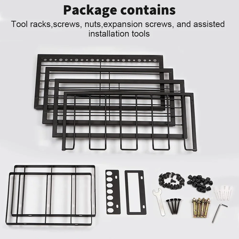 Power Tool Rack Electric Drill Holder Wall Mount Organizer Wrench Screwdriver Power Storage Shelf for Workshop Garage