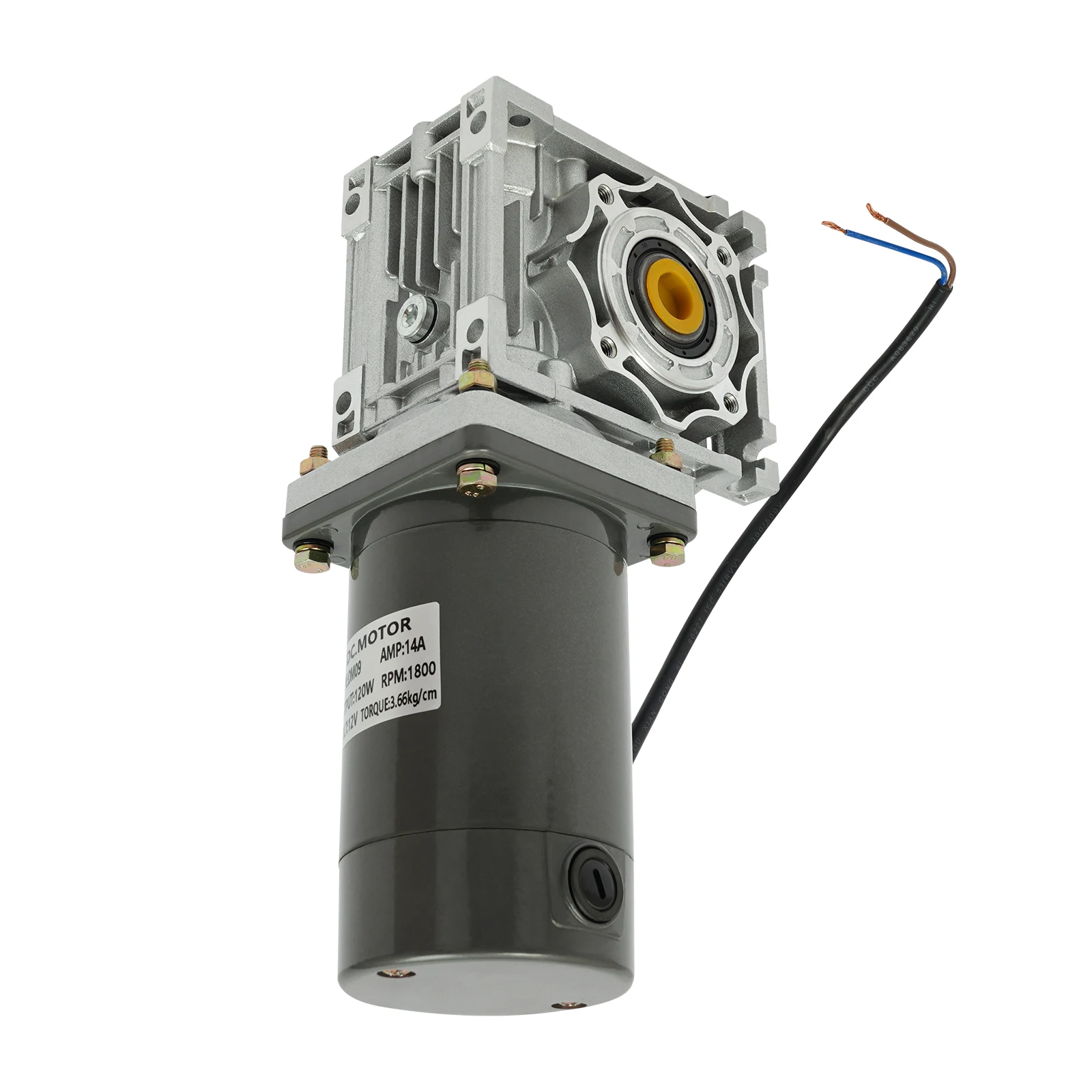 DM09 120W Gear Motor 1800rpm Pure Copper Motor DC 12V Adjustable Speed Worm Gear Reducer Gearbox Worm Gear Speed Reducer