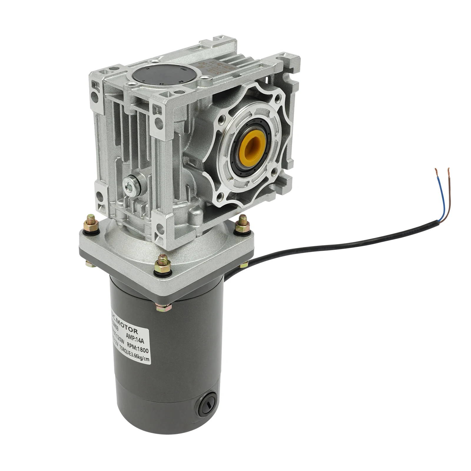 DM09 120W Gear Motor 1800rpm Pure Copper Motor DC 12V Adjustable Speed Worm Gear Reducer Gearbox Worm Gear Speed Reducer