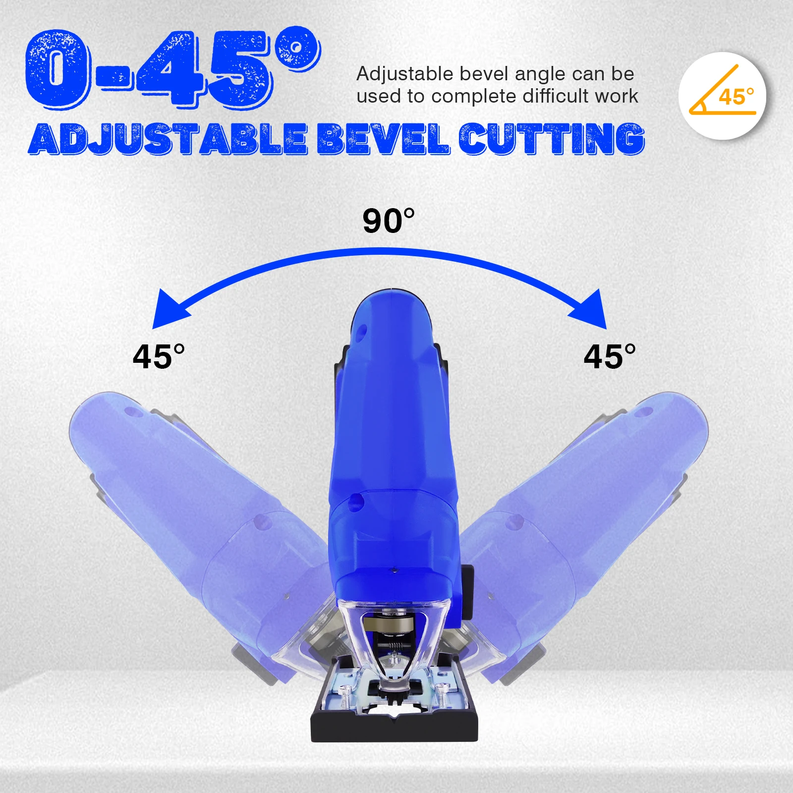 400W Cordless Jigsaw with 1500mAh Li-Ion Battery and Charger, Brushless Motor, 8pcs Blades, LED Light, 3000 SPM, for Wood Metal